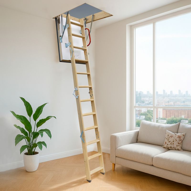 Lofttrappe Nordic 90x70 cm Træ Hvid