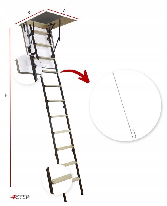 Lofttrappe Stallux MINI Plus 80x55 cm Hvid