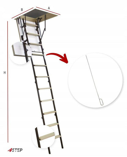 Lofttrappe Stallux MINI Plus 80x55 cm Hvid