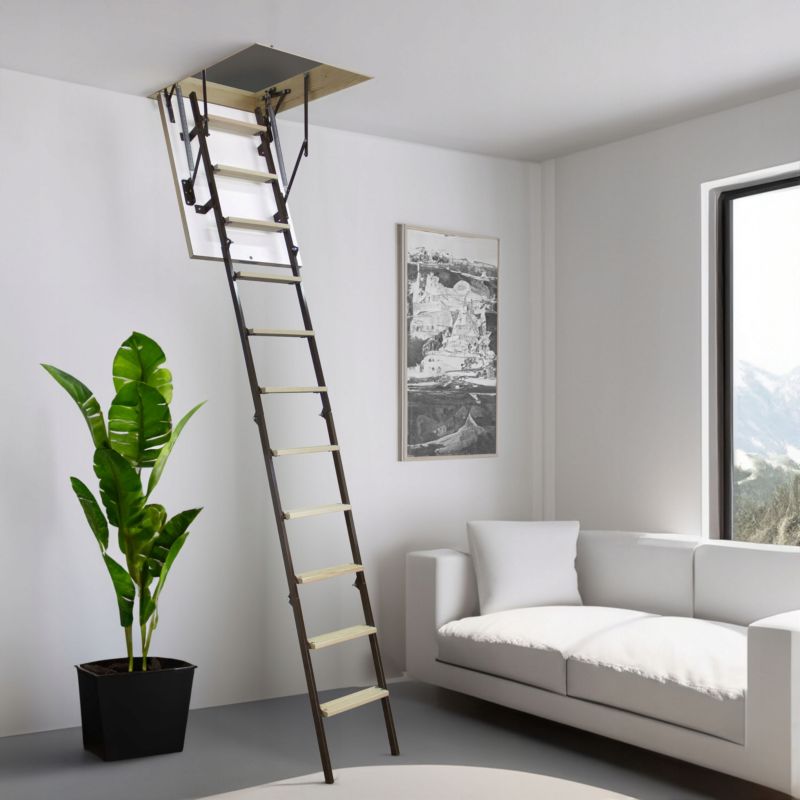 Lofttrappe Stallux MINI Plus 80x55 cm Hvid