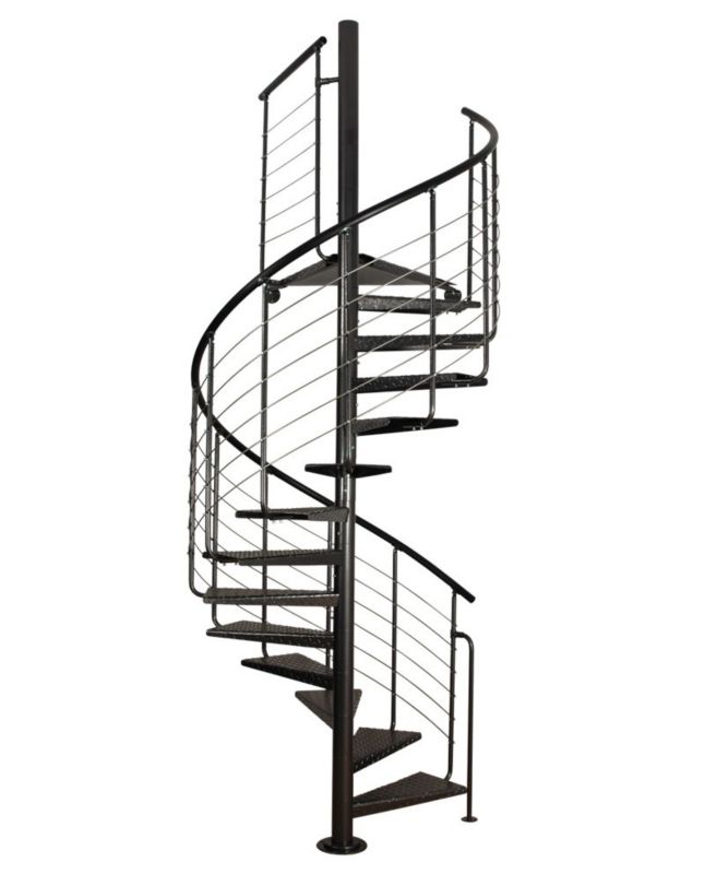 Spiraltrappe Heavy Metal Sort Stål