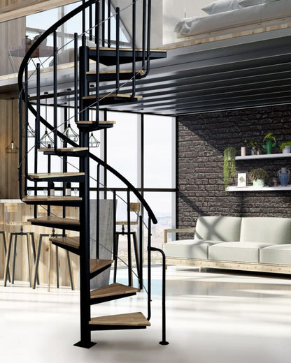 Spiraltrappe Solo Vertical Ø120 cm Bøg Sort