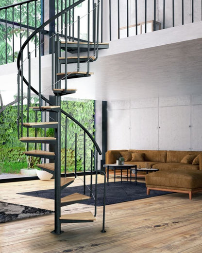 Spiraltrappe Solo Vertical Ø120 cm Bøg Sort