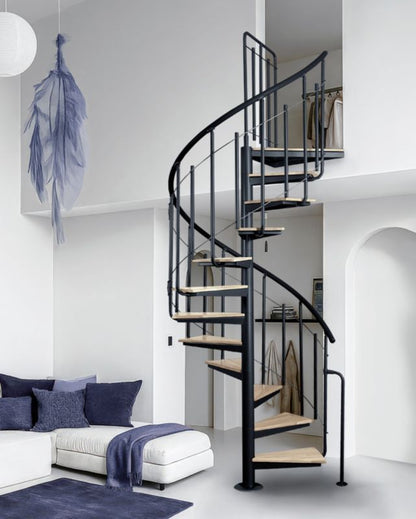 Spiraltrappe Solo Vertical Ø120 cm Bøg Sort