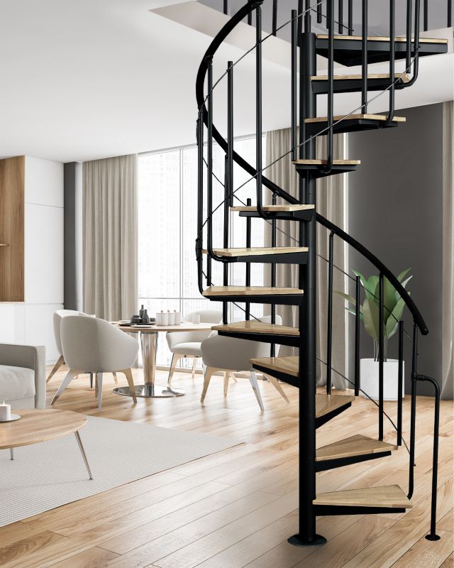 Spiraltrappe Solo Vertical Ø120 cm Bøg Sort