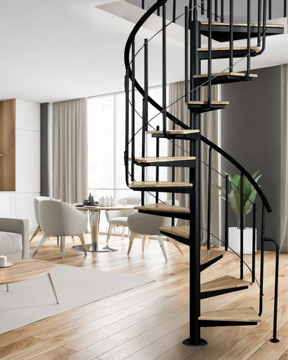 Spiraltrappe Solo Vertical Ø120 cm Bøg Sort