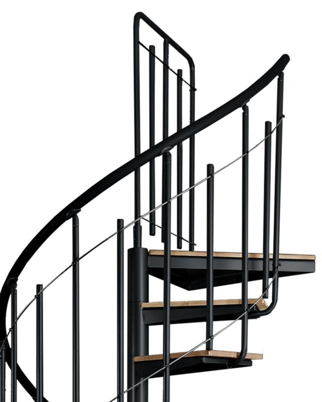 Spiraltrappe Solo Vertical Ø120 cm Eg Sort
