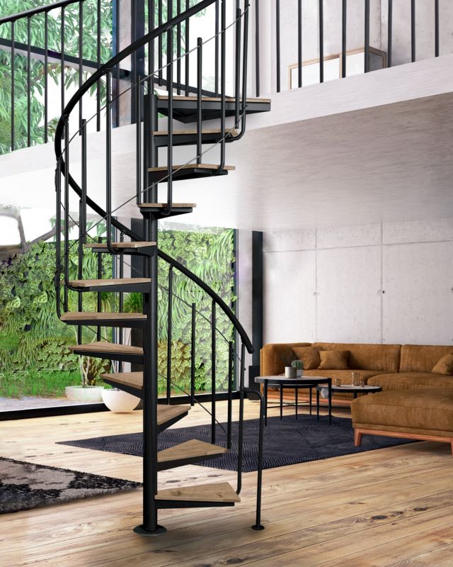 Spiraltrappe Solo Vertical Ø120 cm Eg Sort