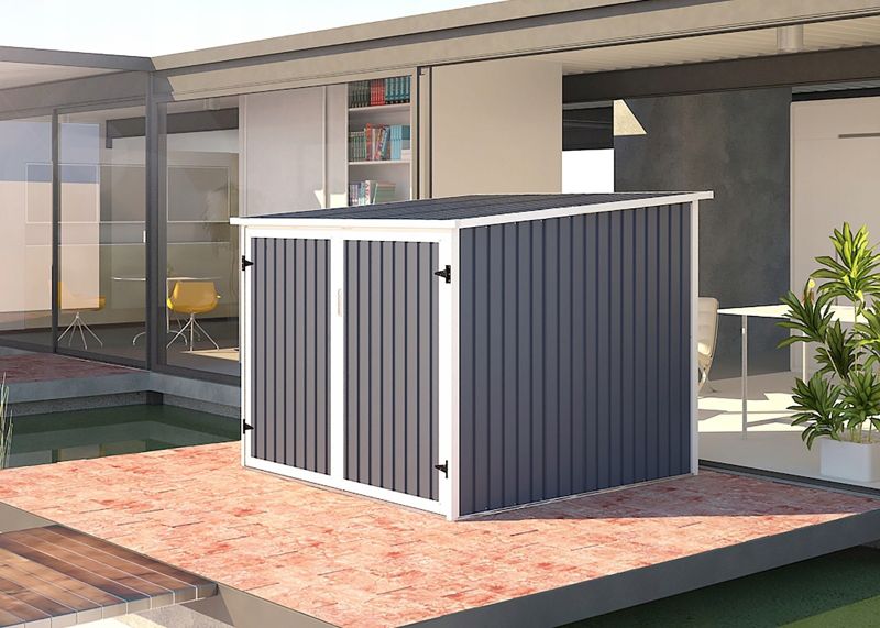 Metalcykelopbevaring Corciano garage 203x198x157 cm med metalholdere, 1 stk.