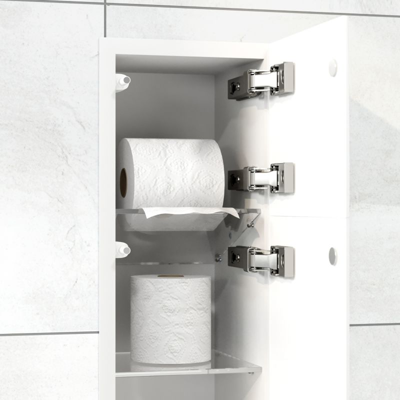 Toiletindbygningsskab Stål Hvid Højre 14,5x16x74 cm