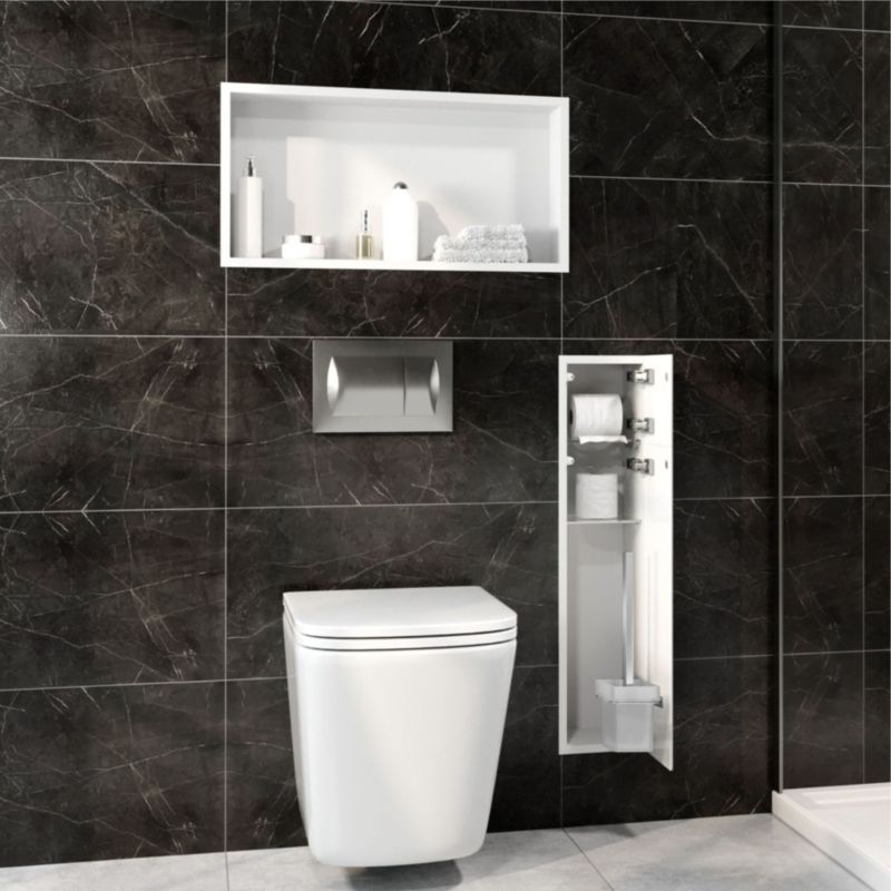 Toiletindbygningsskab Stål Hvid Højre 14,5x16x74 cm