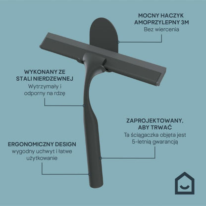 Bruseskraber med Vægophæng Cavally Sort 21 cm