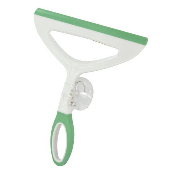 Squeegee med sugekop til rengøring af badeværelse 23 cm Hvid/Grøn
