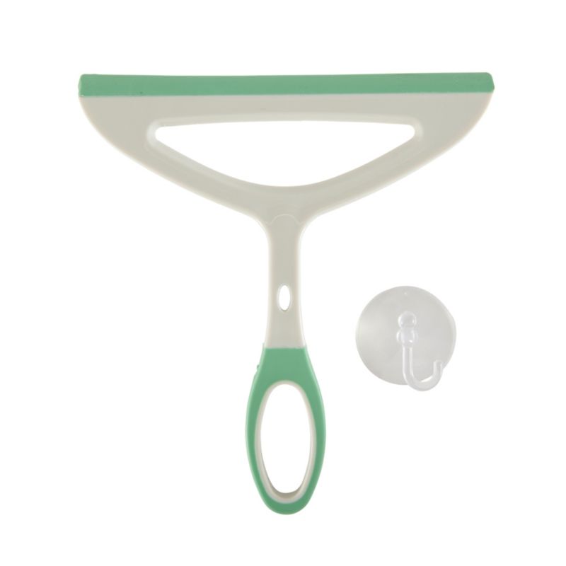 Squeegee med sugekop til rengøring af badeværelse 23 cm Hvid/Grøn