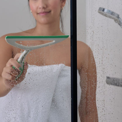 Squeegee med sugekop til rengøring af badeværelse 23 cm Hvid/Grøn