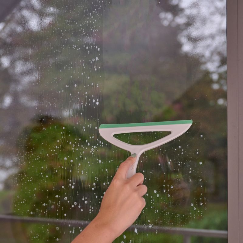 Squeegee med sugekop til rengøring af badeværelse 23 cm Hvid/Grøn