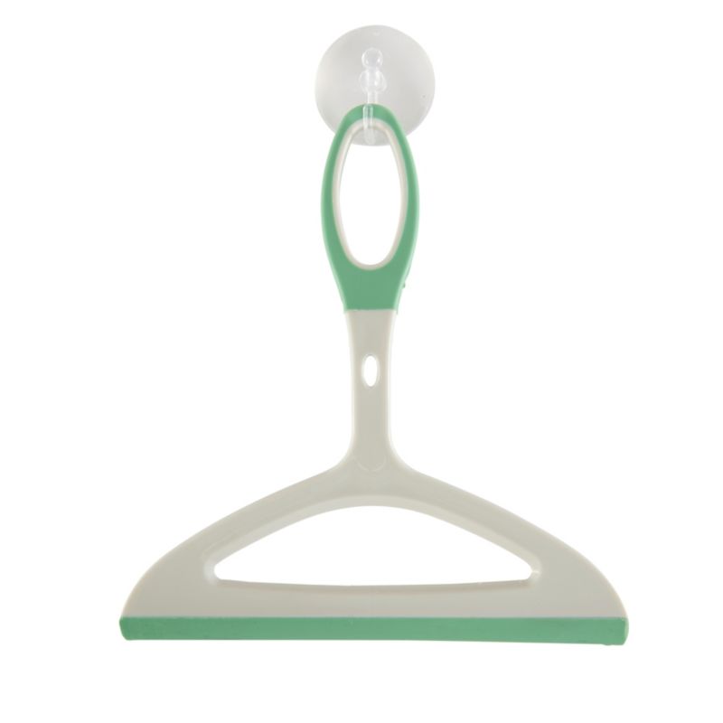 Squeegee med sugekop til rengøring af badeværelse 23 cm Hvid/Grøn