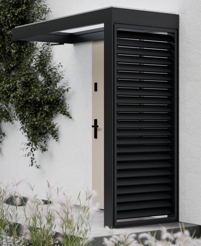 Sidevæg Aluminium Antracit RAL 7016 210 x 90 cm