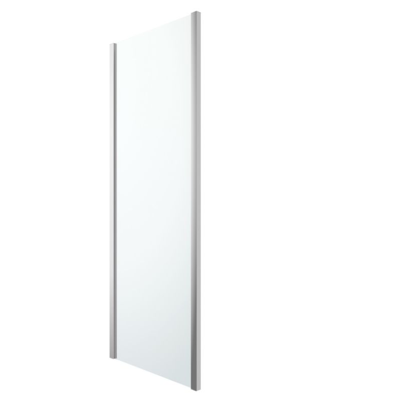 GoodHome Beloya brusevæg 80 cm krom/gennemsigtig