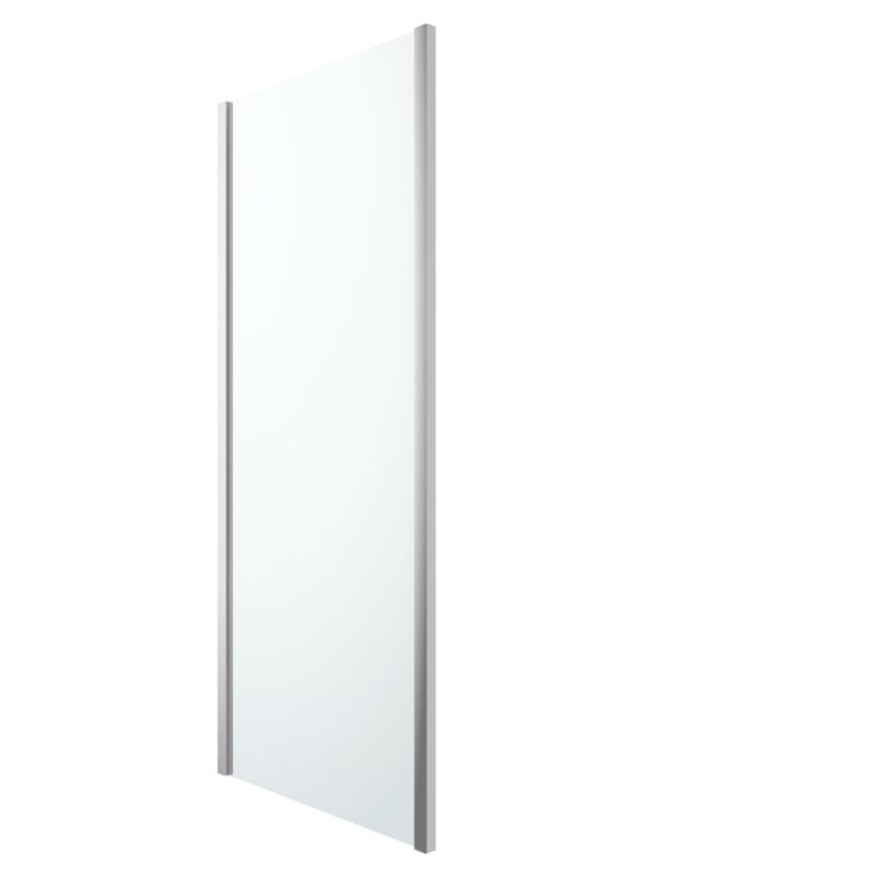 GoodHome Beloya 90 cm brusevæg i krom/transparent glas