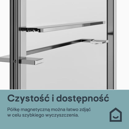Bruseskærm 80 cm med Håndklædestang og Hylde Krom/Transparent