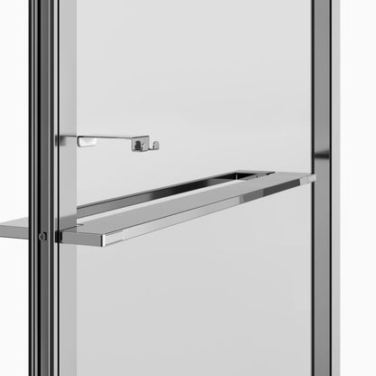 Bruseskærm 80 cm med Håndklædestang og Hylde Krom/Transparent
