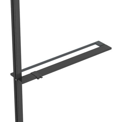 Brusevæg med hylde og håndklædestang 80x195 cm Sort | EVANNA