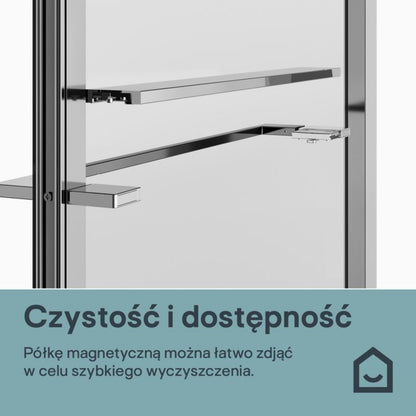 Brusebadsskærm 90 cm Chrom/Transparent Hærdet Glas