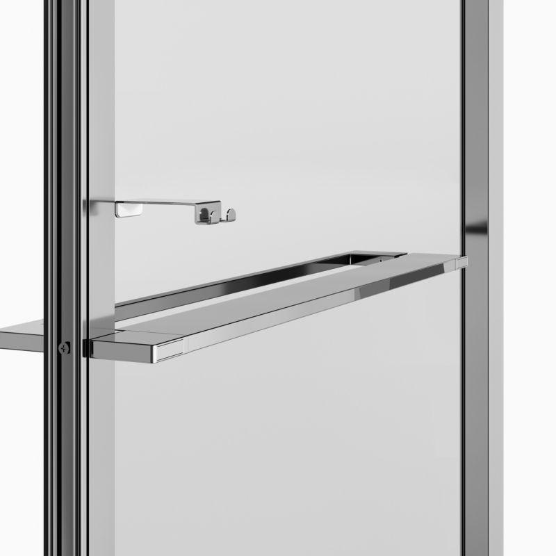 Brusebadsskærm 90 cm Chrom/Transparent Hærdet Glas