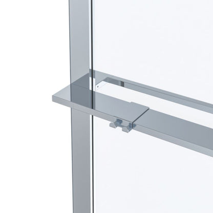 Brusebadsskærm 90 cm Chrom/Transparent Hærdet Glas