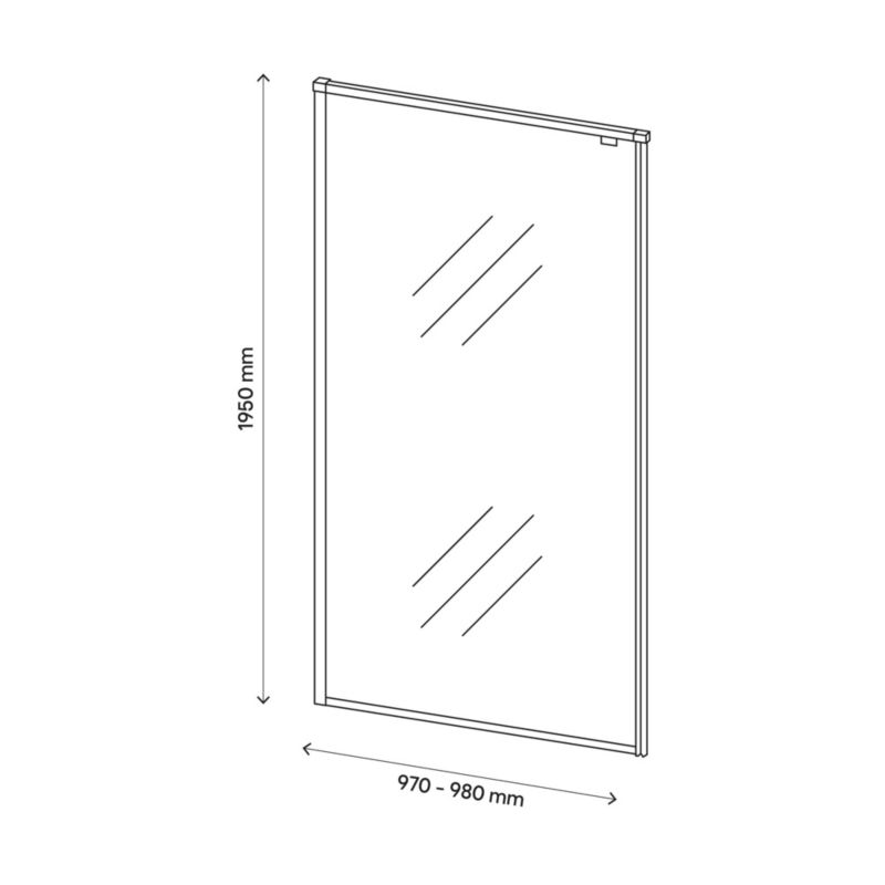 Brusevæg Ezili 100x195 cm Krom/Transparent | 5059340159911