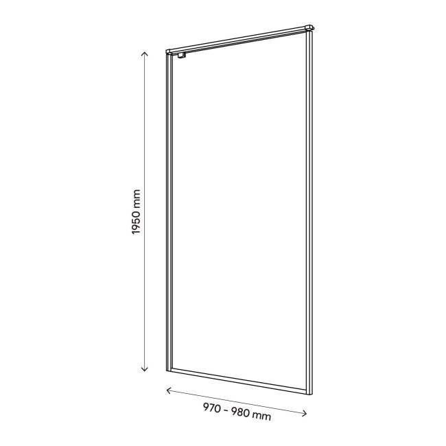 Brusevæg Ezili 100x195 cm Krom/Transparent | 5059340159911