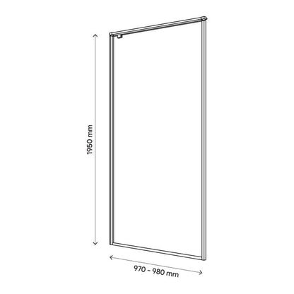 Brusevæg Ezili 100x195 cm Krom/Transparent | 5059340159911