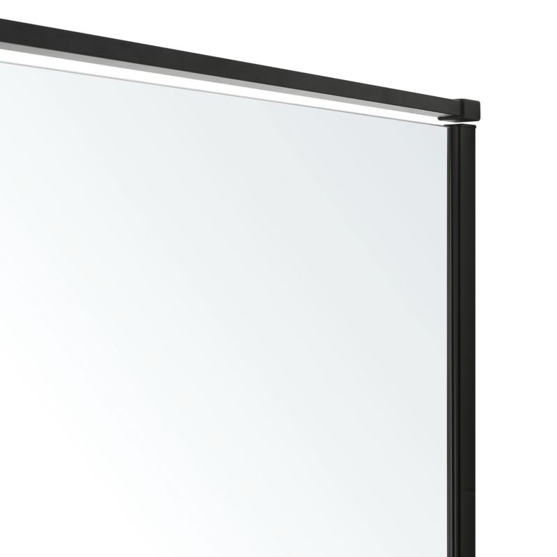 GoodHome Ezili brusevæg 100 cm sort/gennemsigtig