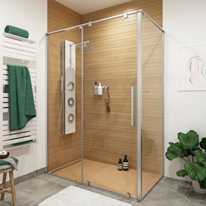 Brusevæg Ezili 80 cm Krom/Transparent | 5059340077734