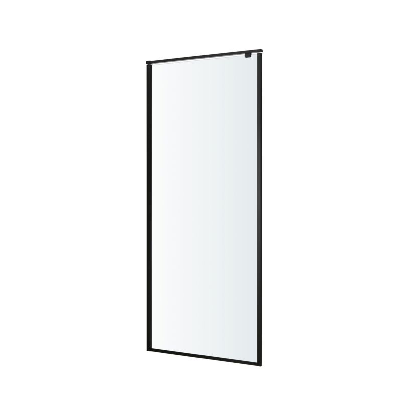 Brusebadsskærm Ezili 80 cm Sort/Transparent