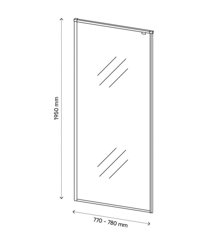 Brusebadsskærm Ezili 80 cm Sort/Transparent