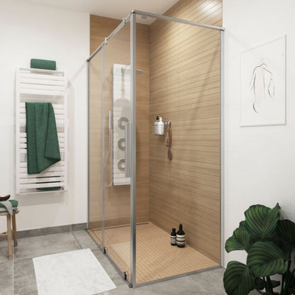 Bruseskærm 90 cm Krom/Transparent Hærdet Glas