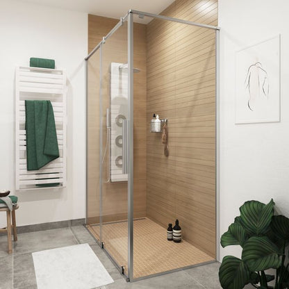 Bruseskærm 90 cm Krom/Transparent Hærdet Glas