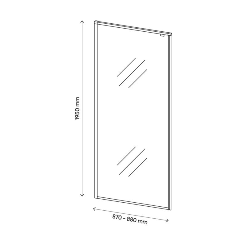 Bruseskærm 90 cm Krom/Transparent Hærdet Glas
