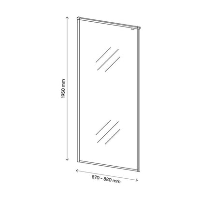Bruseskærm 90 cm Krom/Transparent Hærdet Glas