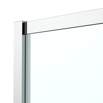 Brusevæg 40x195 cm Chrom Transparent Hærdet Glas
