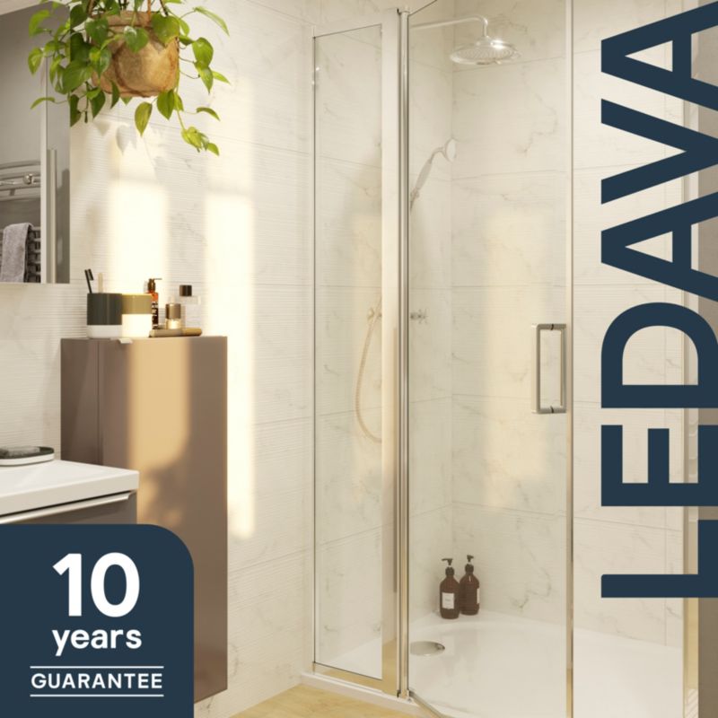 Brusevæg 40x195 cm Chrom Transparent Hærdet Glas