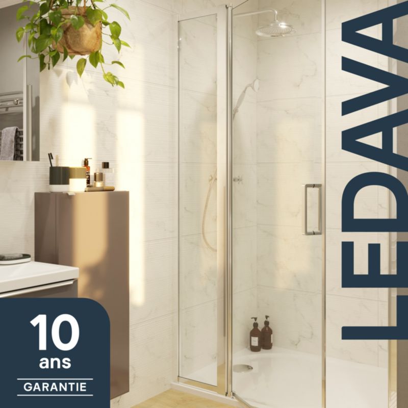 Brusevæg 40x195 cm Chrom Transparent Hærdet Glas