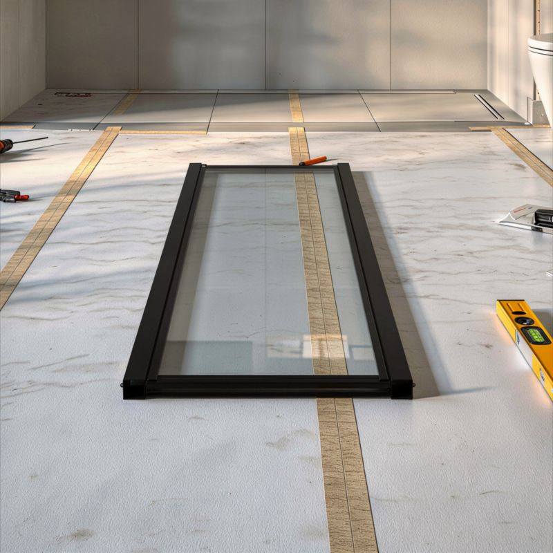 Brusevæg Ledava 40x195 cm Sort/Transparent | 5063022042347