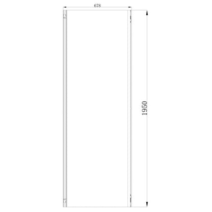 Brusebadssidepanel Ledava 70 cm Krom/Transparent