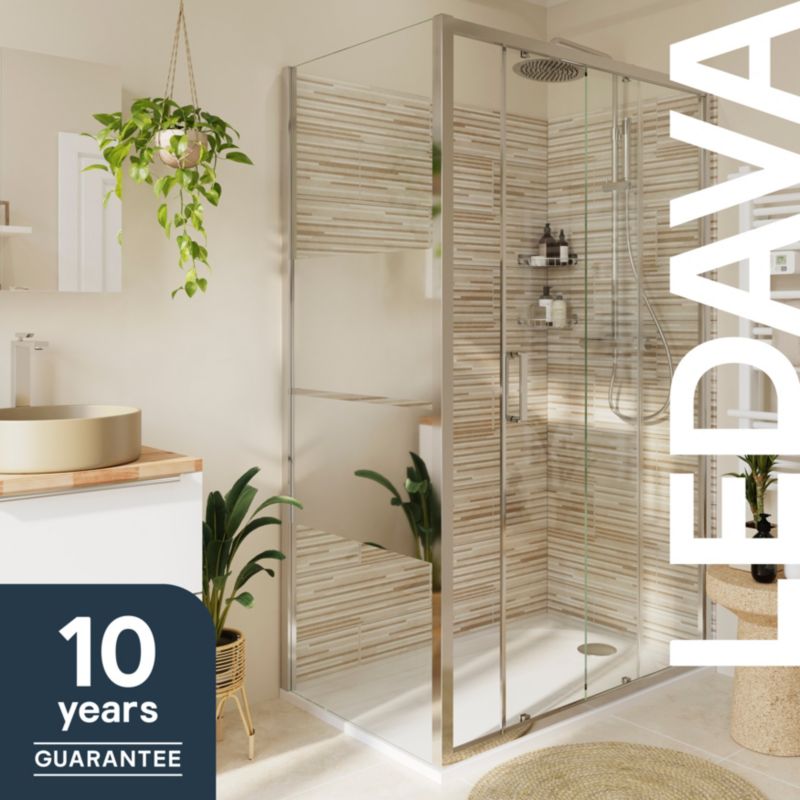 Brusebadsskærm Ledava 80 cm Krom Spejlglas