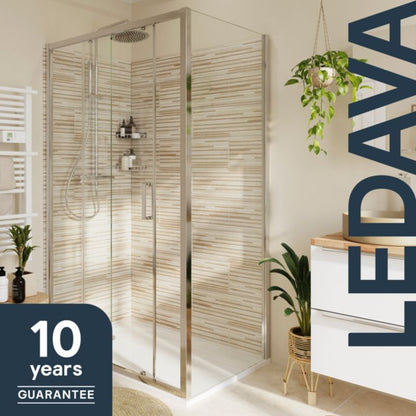 Brusevæg Ledava 80x195 cm Krom/Transparent