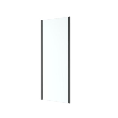 GoodHome Ledava brusevæg 90 cm mat‑sort / transparent