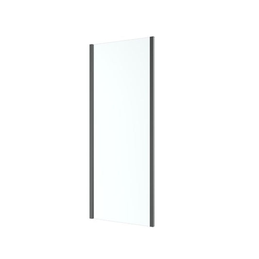 GoodHome Ledava brusevæg 90 cm mat‑sort / transparent
